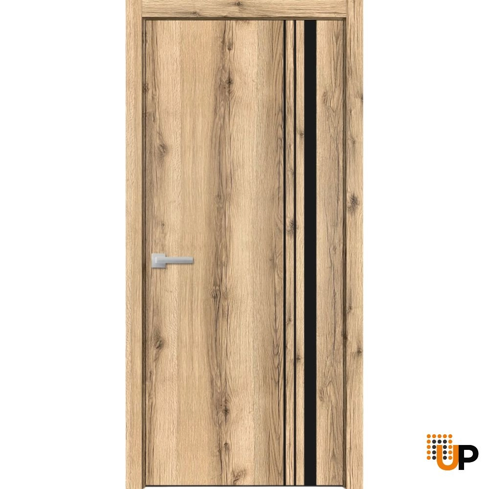 Single solid wood with honeycomb modern interior swing door | Planum 0011 Oak | 18 x 80 photo#1