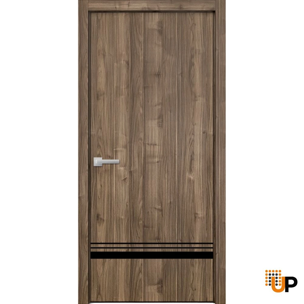 Single solid wood with honeycomb modern interior swing door | Planum 0012 Walnut | 18 x 80 photo#1