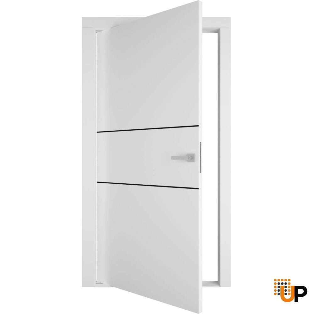 Single solid core pivot interior pivot doors | Planum 0014 White Silk | 30 x 80 photo#1