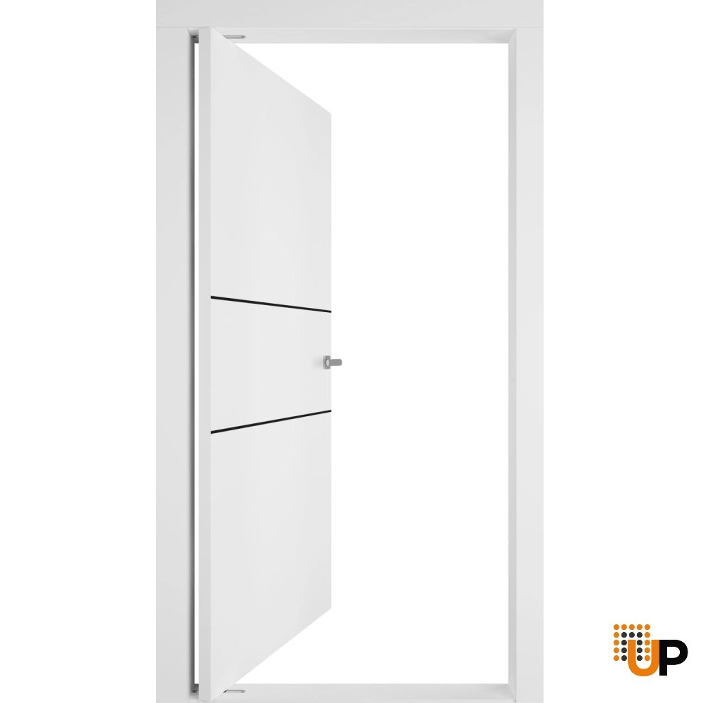 Single solid core pivot interior pivot doors | Planum 0014 White Silk | 30 x 80 photo#2