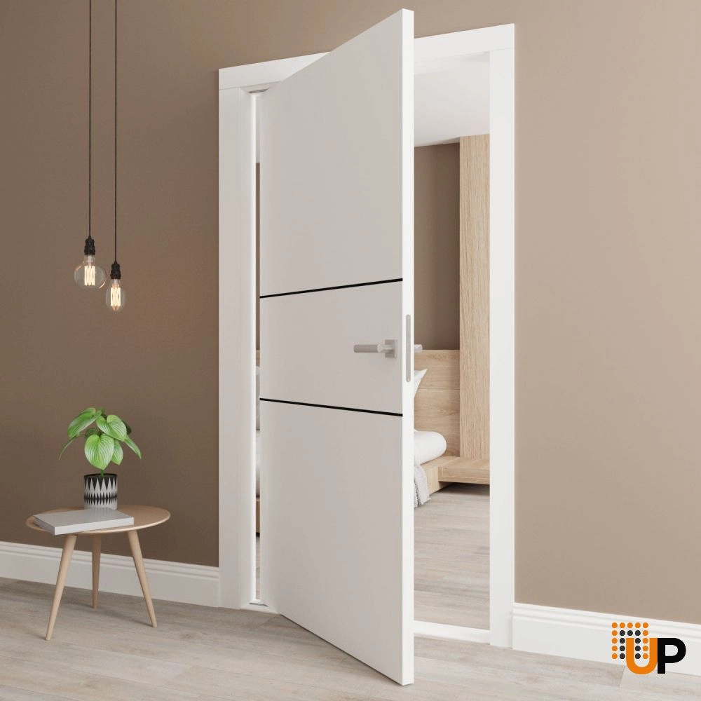 Single solid core pivot interior pivot doors | Planum 0014 White Silk | 30 x 80 photo#3