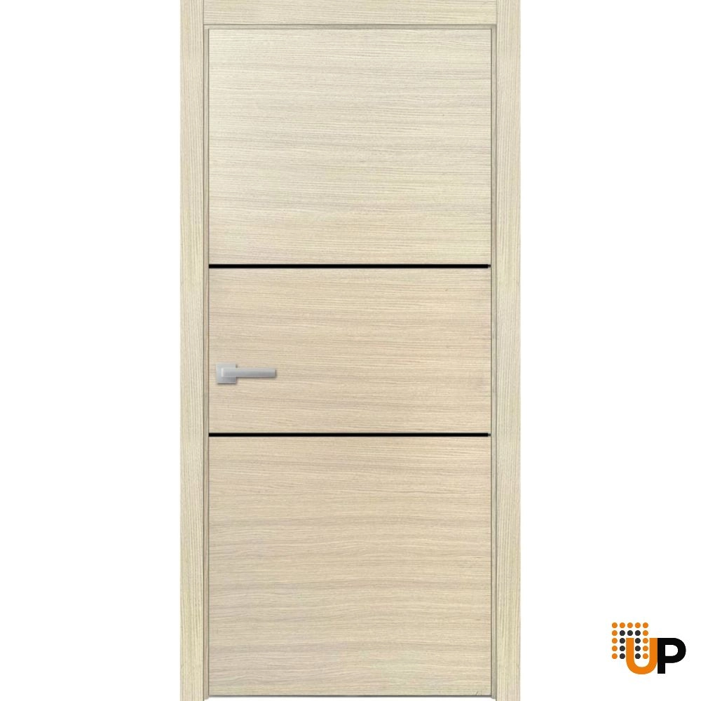 Single solid wood with honeycomb modern interior swing door | Planum 0014 Natural Veneer | 18 x 80 photo#1