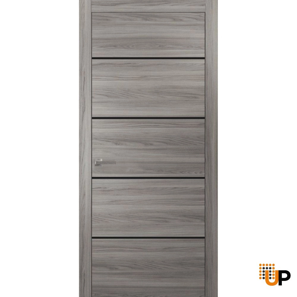 Single solid wood with honeycomb modern interior swing door | Planum 0015 Ginger Ash | 18 x 80 photo#1