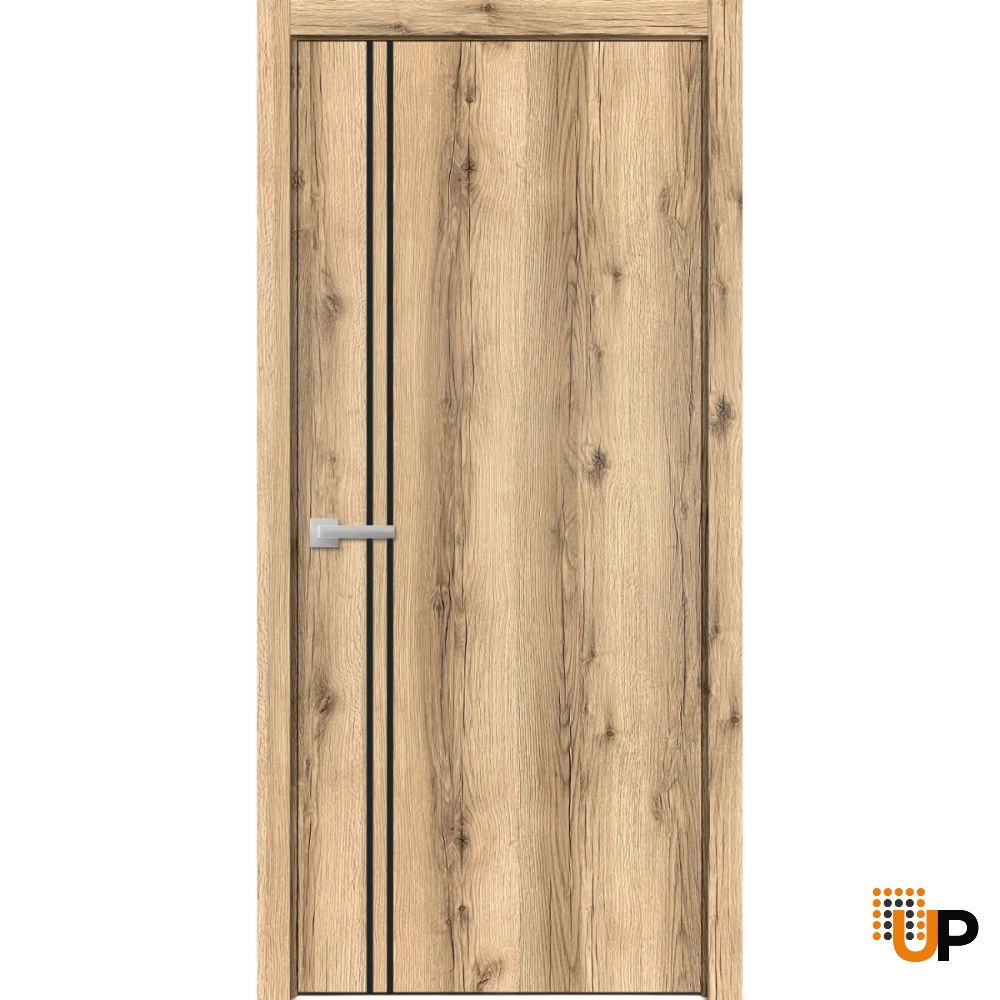 Single solid wood with honeycomb modern interior swing door | Planum 0016 Oak | 18 x 80 photo#1