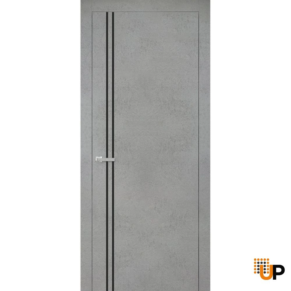 Single solid wood with honeycomb modern interior swing door | Planum 0016 Concrete | 18 x 80 photo#1