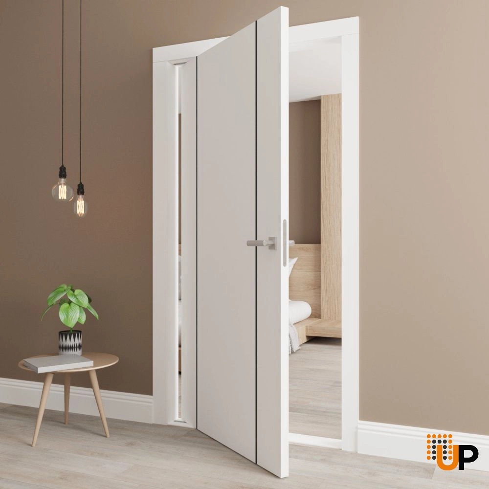 Single solid core pivot interior pivot doors | Planum 0017 White Silk | 30 x 80 photo#3