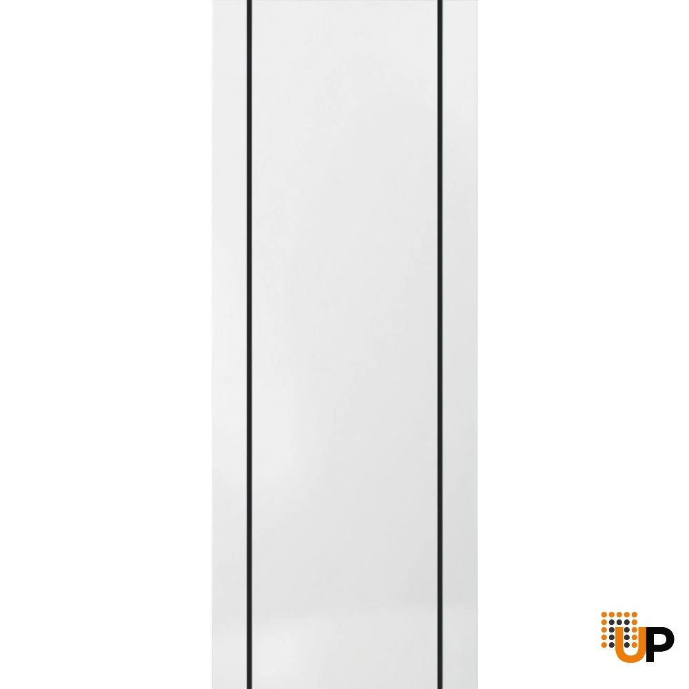 Single solid wood with honeycomb modern interior door slab | Planum 0017 White | 18 x 80 photo#1