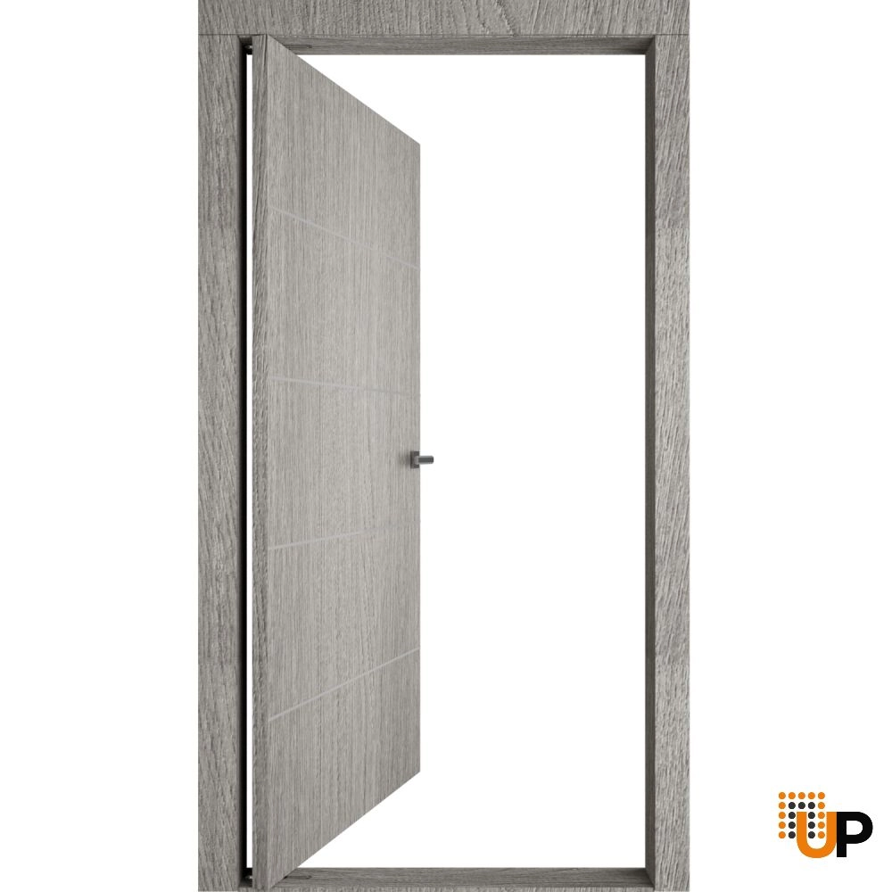 Single solid core pivot modern interior pivot doors | Planum 0020 Grey Oak | 30 x 80 photo#2