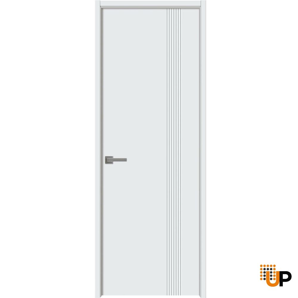 Single solid wood with honeycomb modern interior swing door | Basic 0111 White | 18 x 80 photo#1
