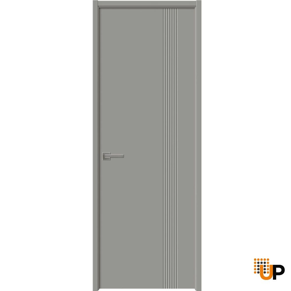 Single solid wood with honeycomb interior swing door | Basic 0111 Grey | 18 x 80 photo#1