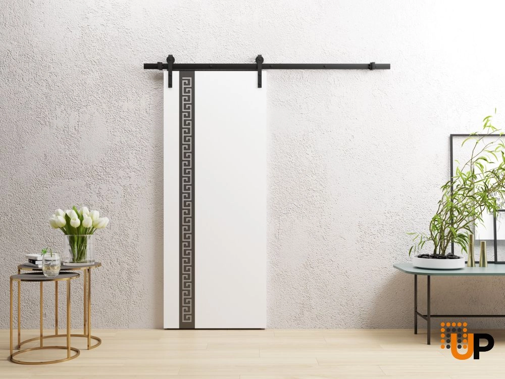 Single solid wood with honeycomb sliding flush interior barn door | Planum 0333 White | 24 x 96 photo#2
