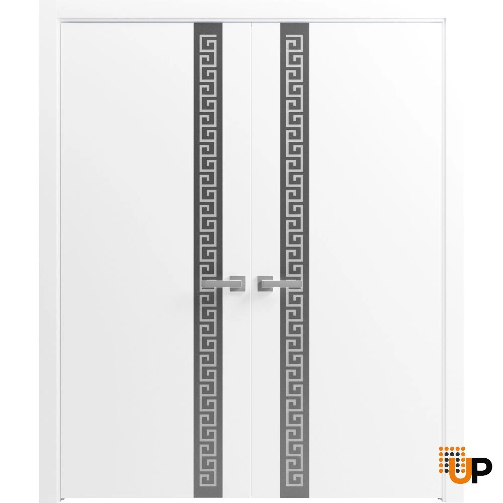 Double solid wood with honeycomb flush interior swing double door | Planum 0333 White | 36 x 80 photo#1