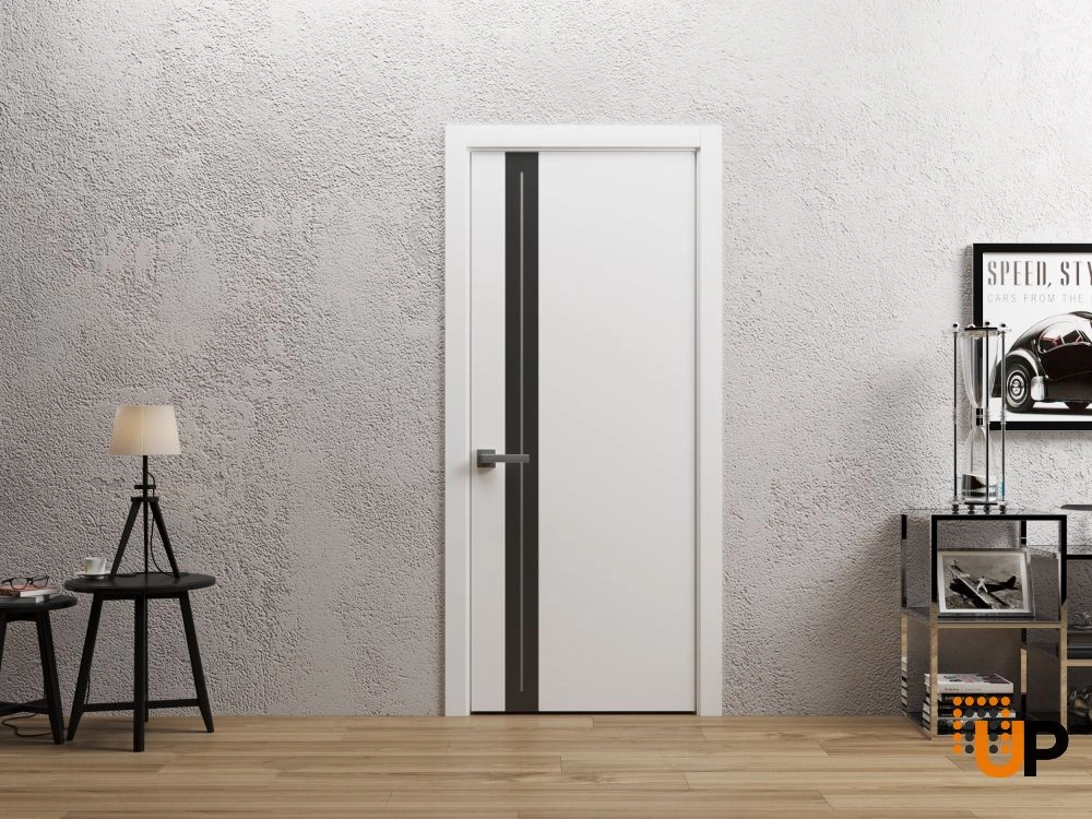 Single solid wood with honeycomb interior swing door | Planum 0444 White | 18 x 80 photo#2