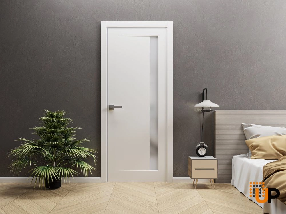 Single solid core interior door slab with frosted glass | Planum 0660 Painted White | 30 x 84 photo#4
