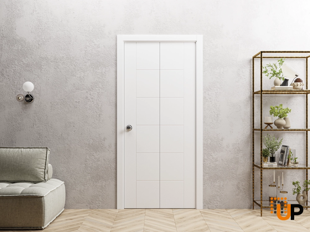 2 folding panels solid core sliding flush interior bi-fold door | Mela 0716 Painted White | 56 x 80 (2* 28x80) photo#2