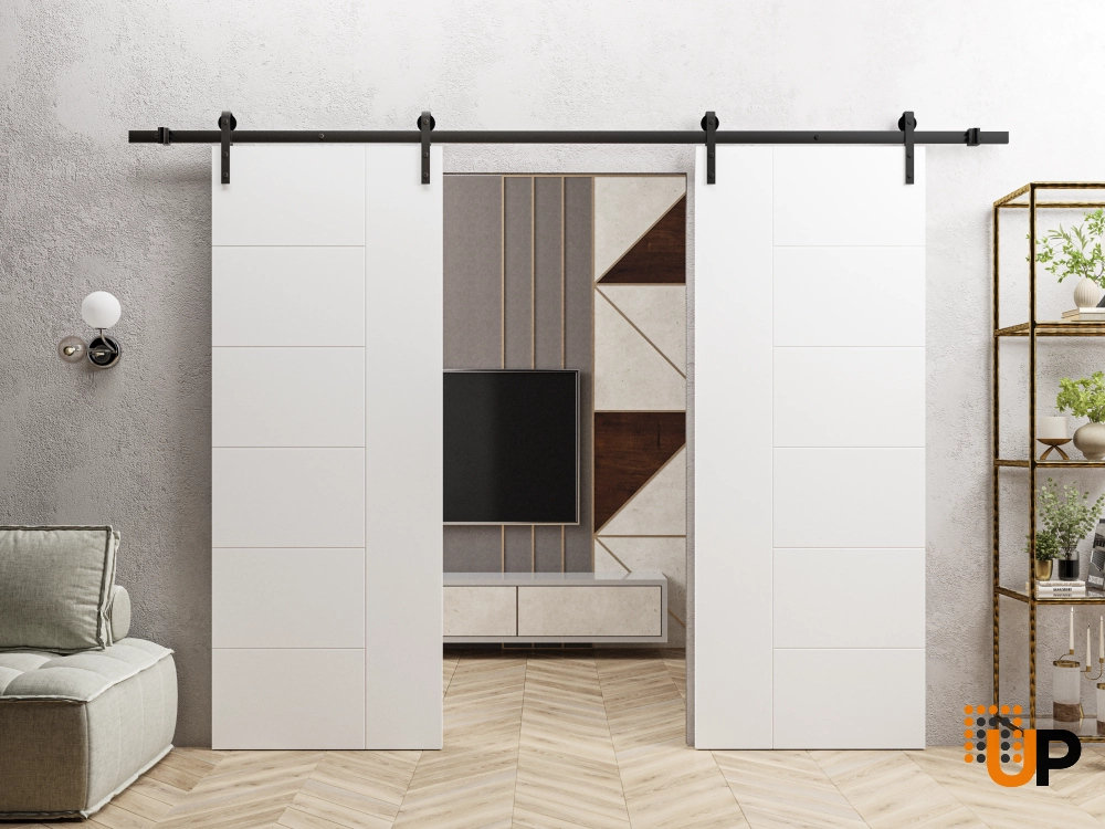 Single solid core flush interior door slab | Mela 0716 Painted White | 28 x 80 photo#2