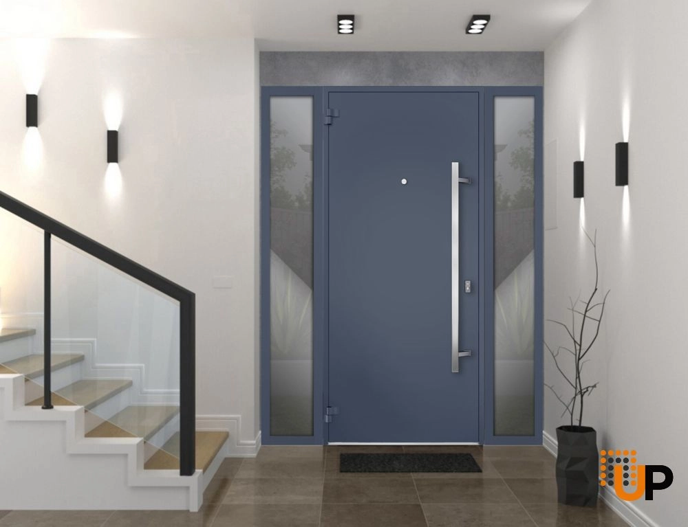 Single swing metal-aluminum modern exterior door | Deux 0729 Gray Graphite | 60 x 80 photo#2