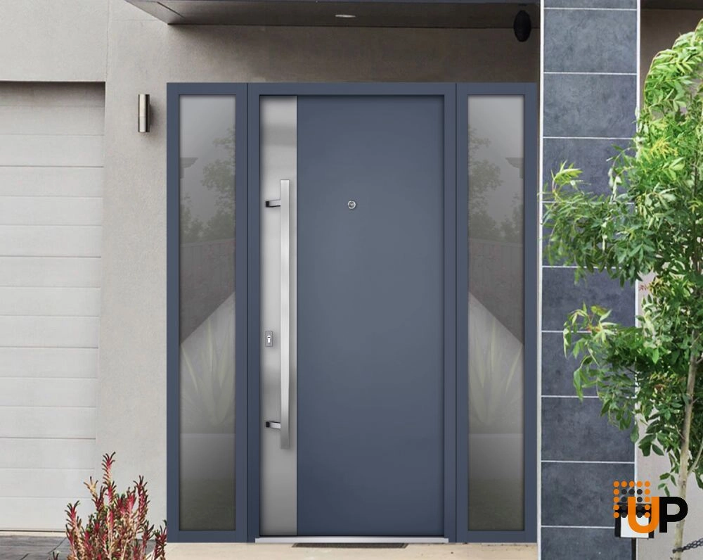 Single swing metal-aluminum modern exterior door | Deux 0729 Gray Graphite | 60 x 80 photo#3