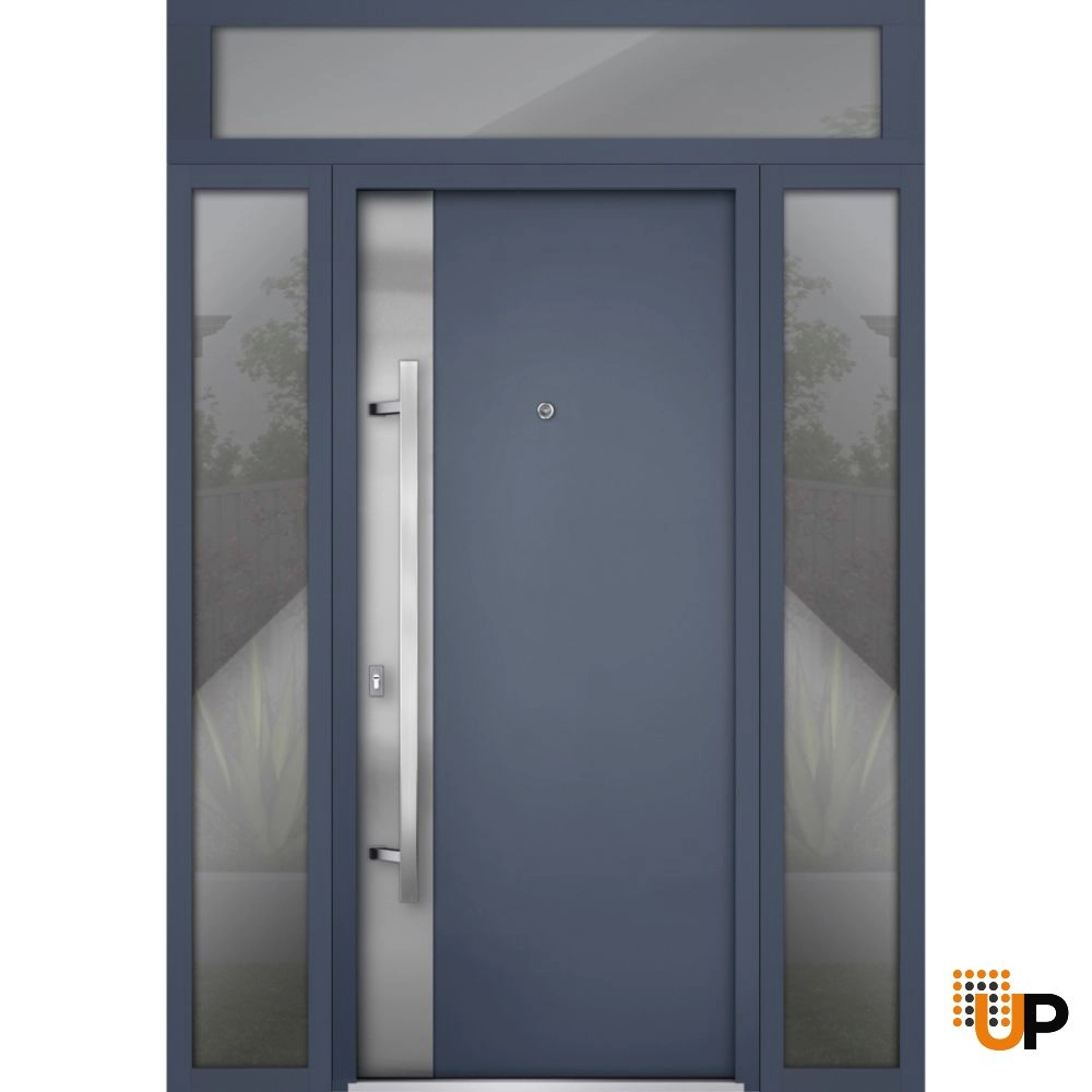 Single swing metal-aluminum modern exterior door | Deux 0729 Gray Graphite | 60 x 96 photo#1