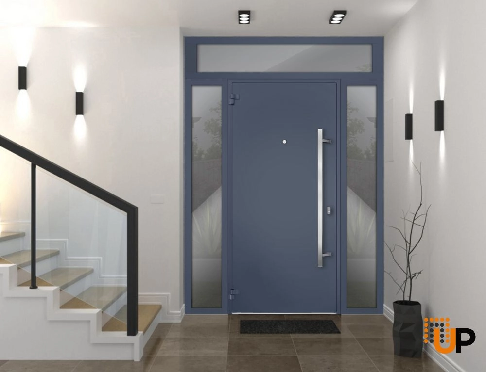 Single swing metal-aluminum modern exterior door | Deux 0729 Gray Graphite | 68 x 96 photo#2