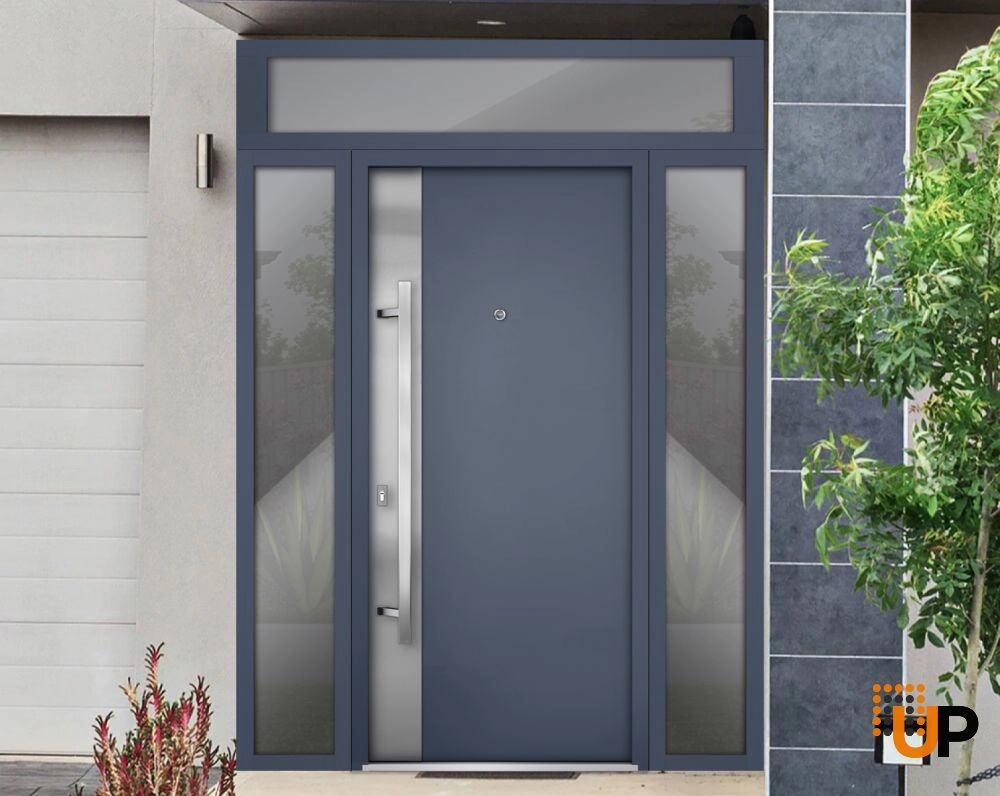 Single swing metal-aluminum modern exterior door | Deux 0729 Gray Graphite | 68 x 96 photo#3