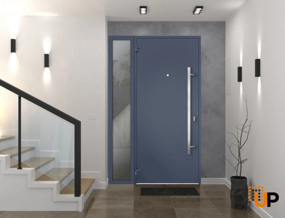 Single swing metal-aluminum modern exterior door | Deux 0729 Gray Graphite | 48 x 80 photo#2