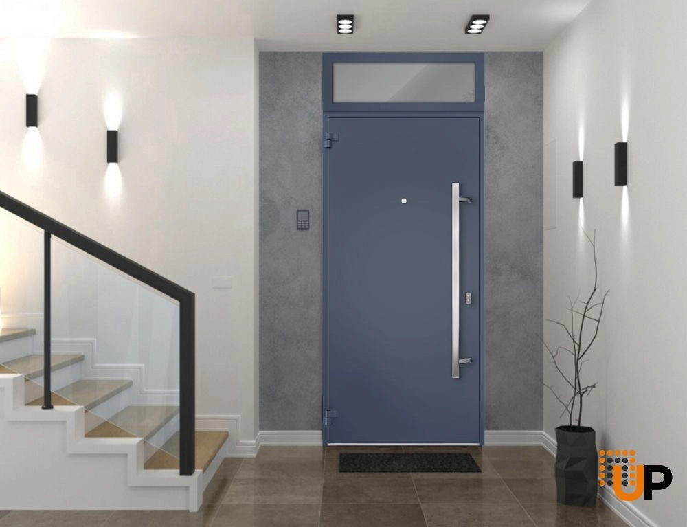 Single swing metal-aluminum modern exterior door | Deux 0729 Gray Graphite | 36 x 96 photo#2