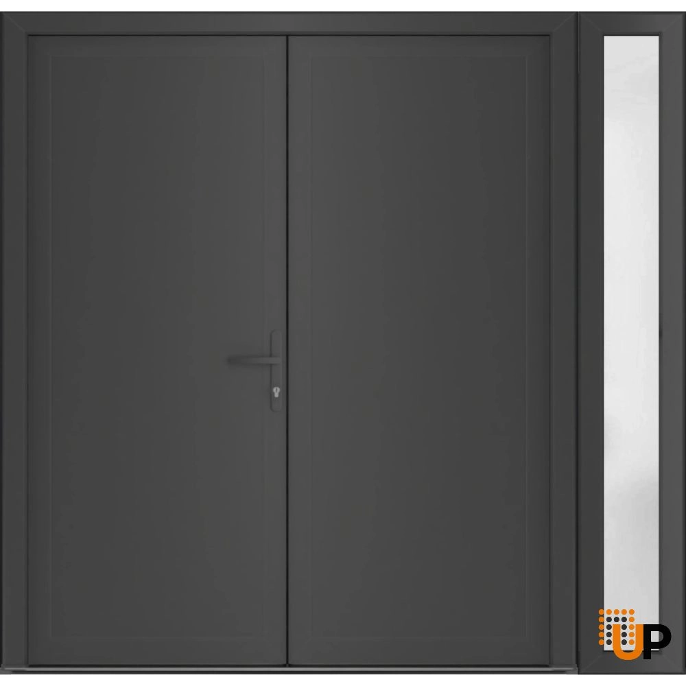 Double swing vinyl modern exterior door | Manux 8111 Antracite | 86 x 80 photo#1