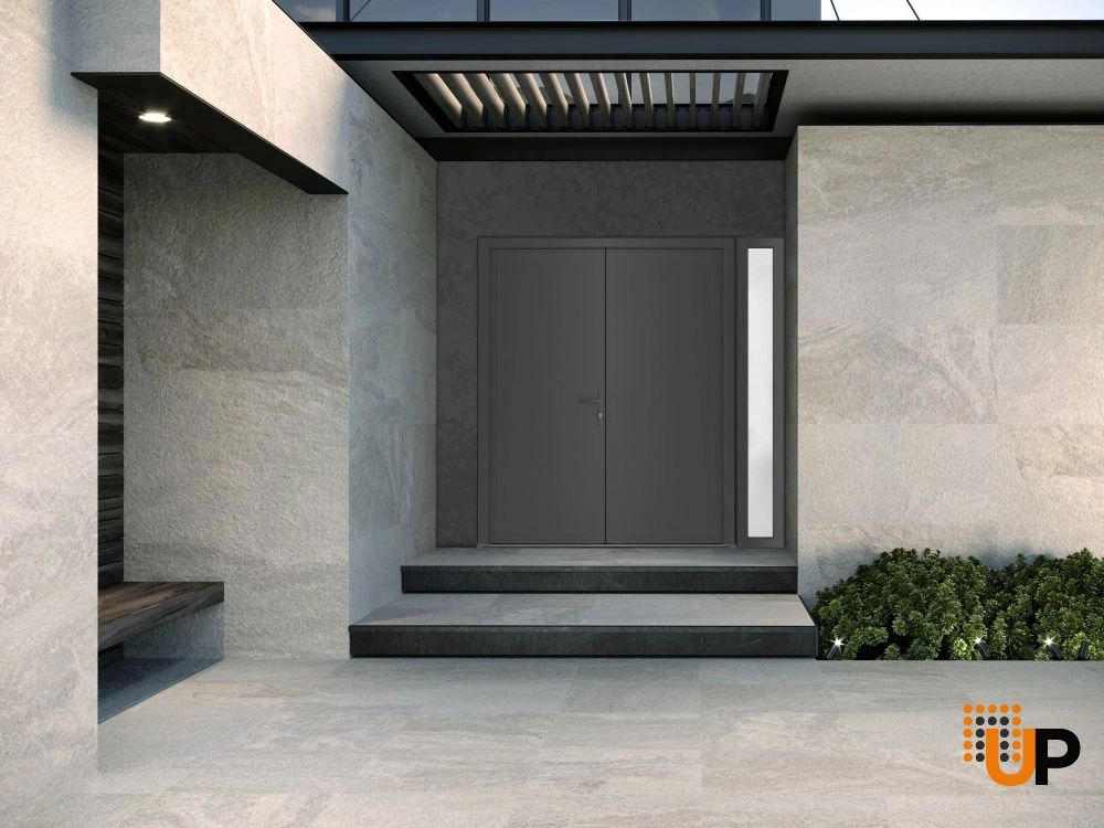 Double swing vinyl modern exterior door | Manux 8111 Antracite | 86 x 80 photo#4