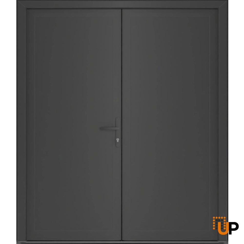 Double swing vinyl modern exterior door | Manux 8111 Antracite | 72 x 80 photo#1