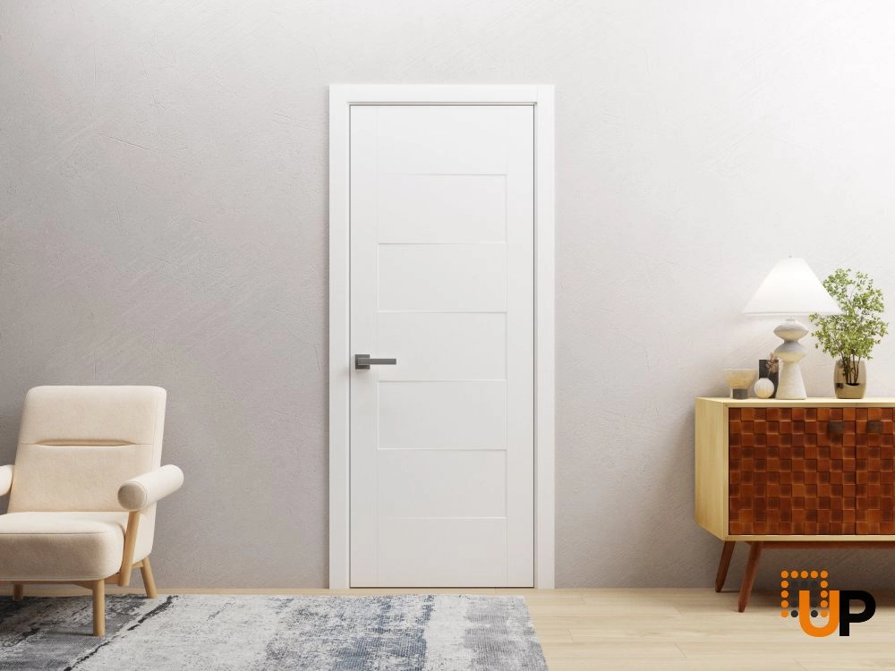 Single solid core interior swing door | Mela 0755 Painted White | 18 x 80 photo#2