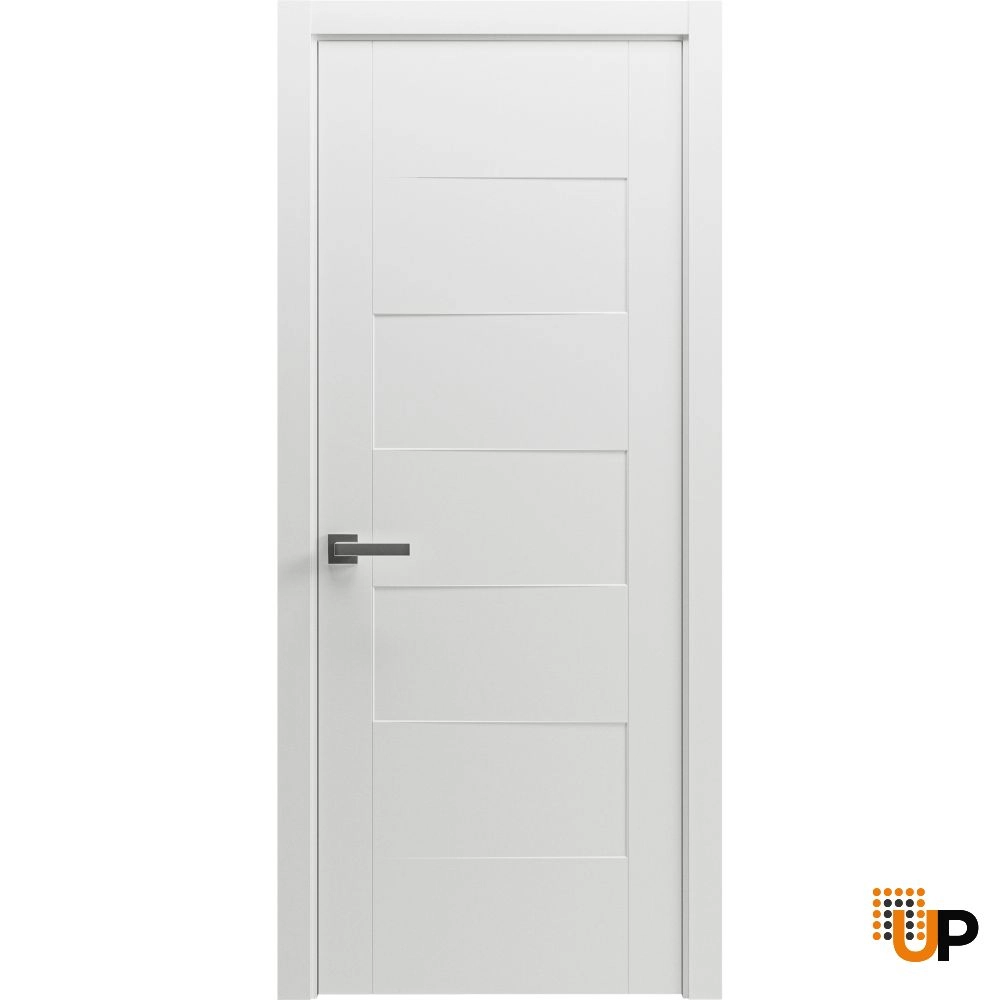 Single solid core interior swing door | Mela 0755 Painted White | 18 x 80 photo#1