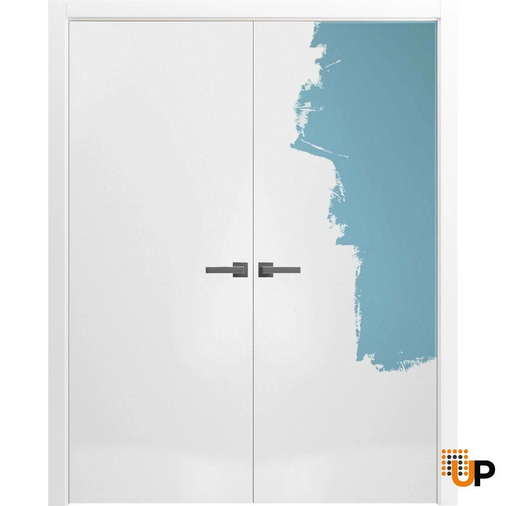 Double solid wood with honeycomb french interior swing double door | Planum 0010 Primed | 36 x 80 (2* 18x80) photo#1