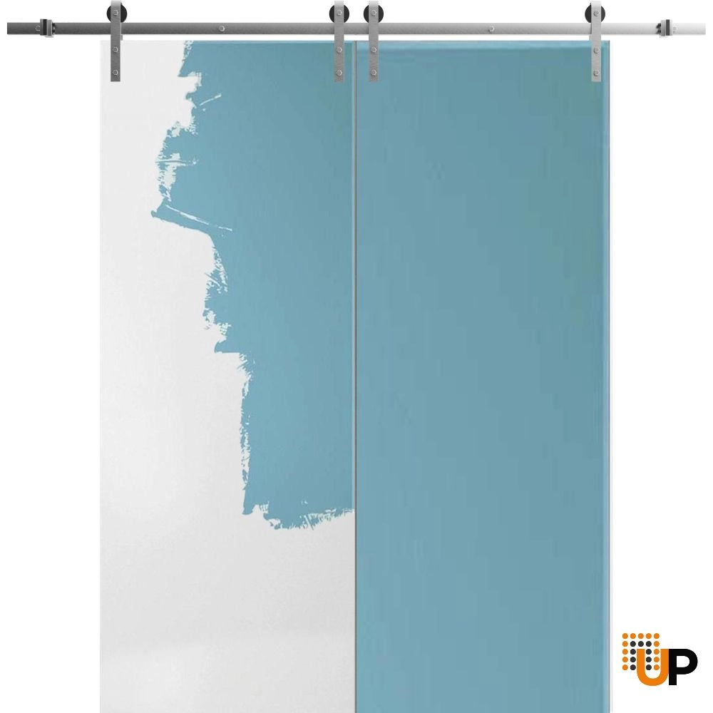 Double solid wood with honeycomb sliding french interior barn double door | Planum 0010 Primed | 36 x 80 (2* 18x80) photo#1