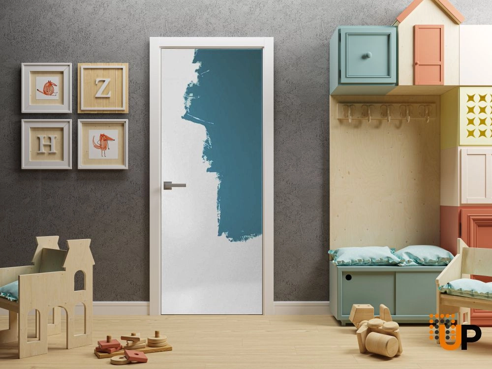 Single solid wood with honeycomb modern interior swing door | Planum 0010 Primed | 18 x 80 photo#2