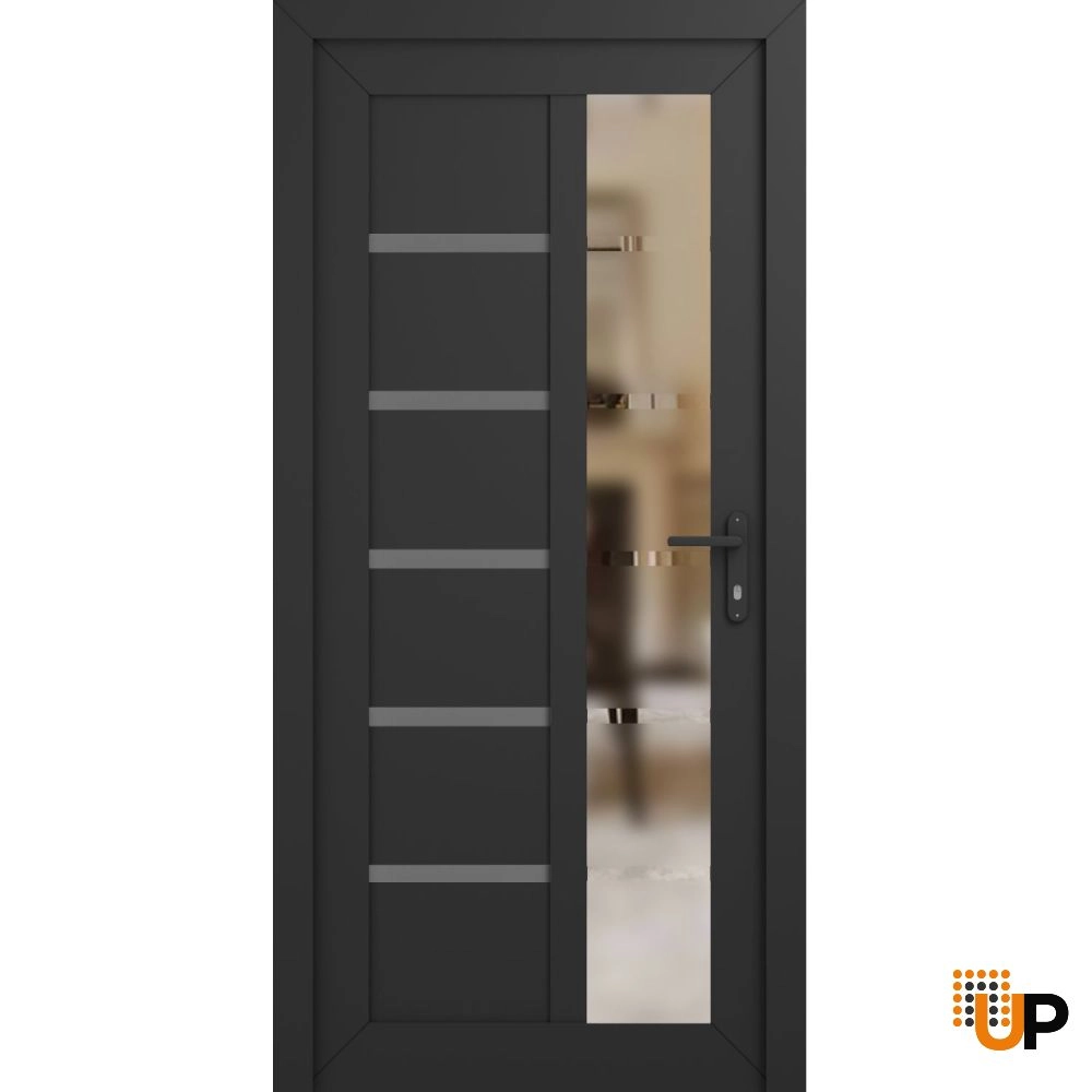 Manux 8088 vinyl (upvc) door 36x80 grey upvc Photo #1