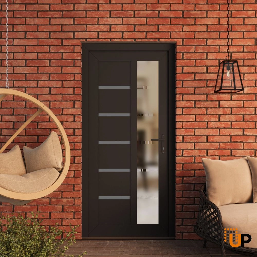 Manux 8088 vinyl (upvc) door 36x80 grey upvc Photo #3