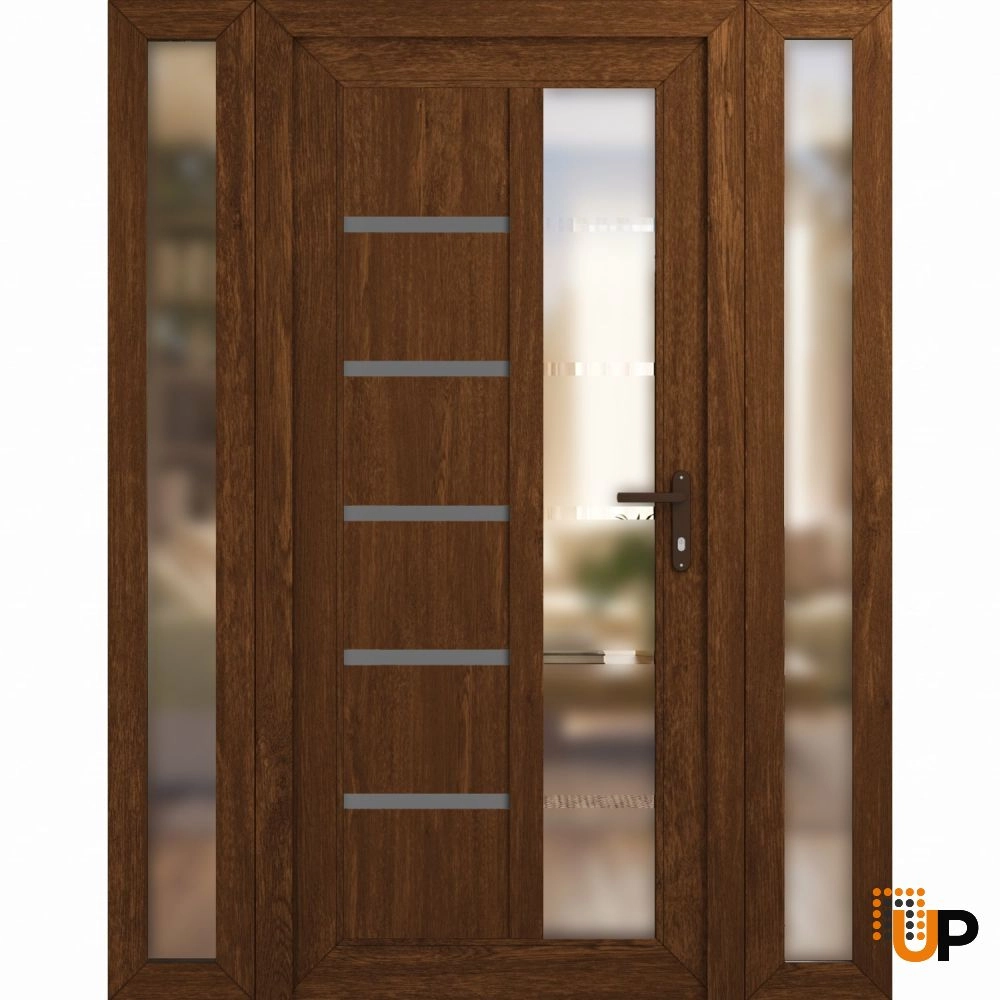Manux 8088 vinyl (upvc) door 60x80 (12+36+12x80) brown upvc Photo #1