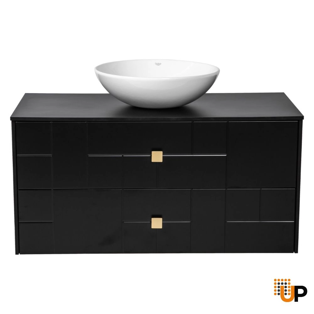 Modern Free Standing Bathroom Vanity with Washbasin | Dune Black Matte Collection | Non-Toxic Fire-Resistant MDF-40" photo#5