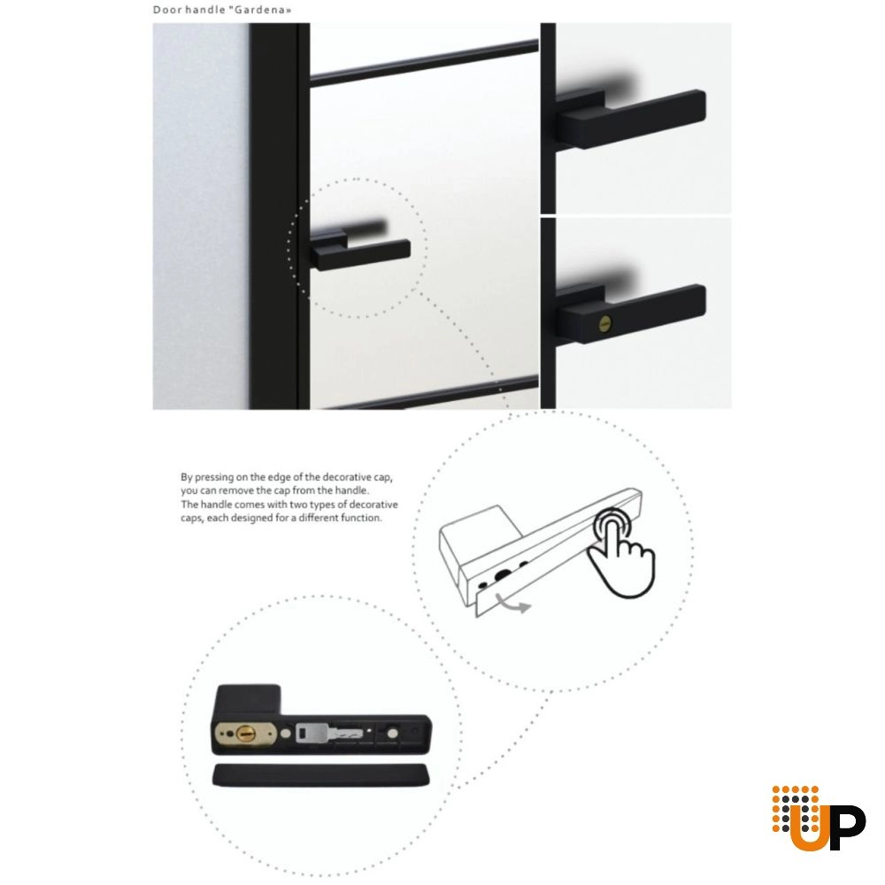 Aluminum Interior Hidden Door | Lumo 1806 Black Clear Glass with Frame 24" x 80" Right-hand Inswing photo#5