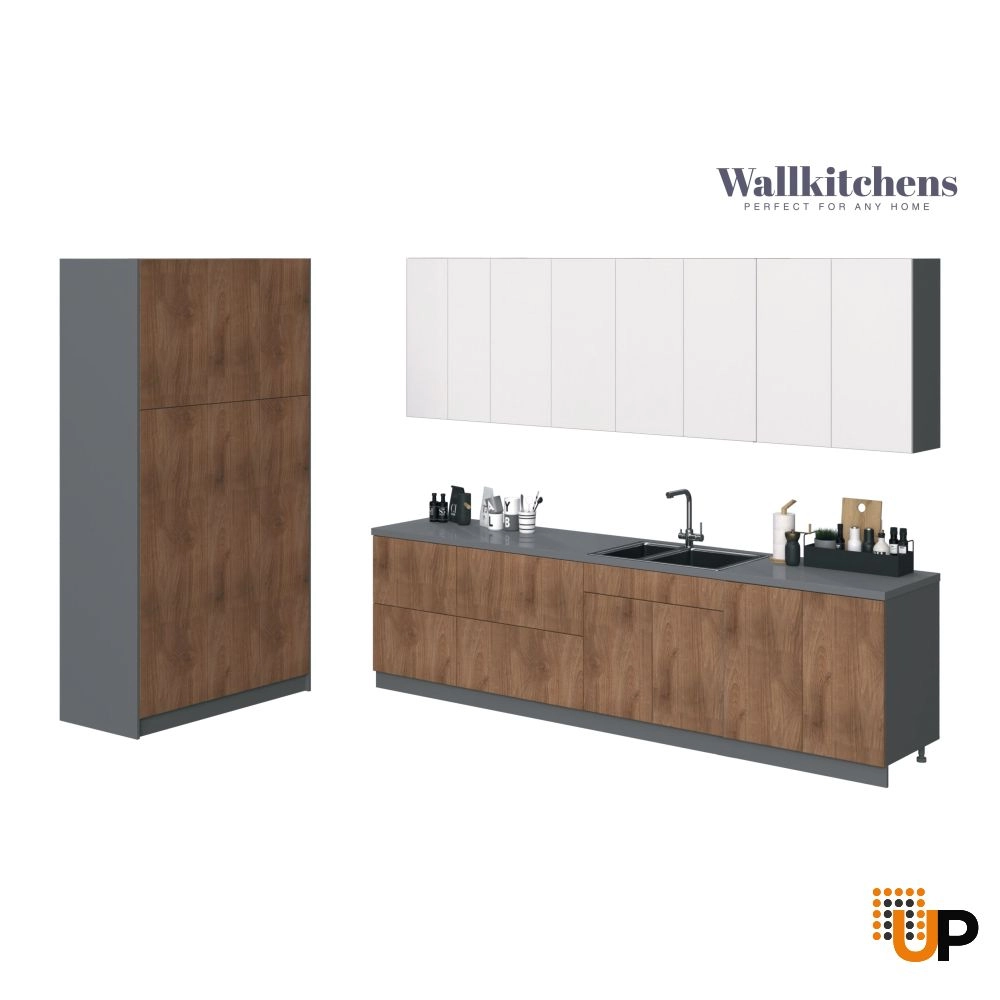 Kitchen Oasis Collection Natural Teak & White Gloss Color Base Size 10Ft Wide photo#1
