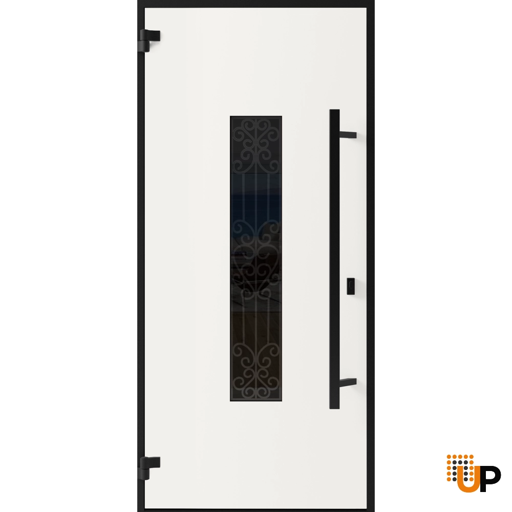 Single swing metal-aluminum classic exterior door with triplex glass | Ronex 1205 Bronze Oak | 36 x 80 photo#2