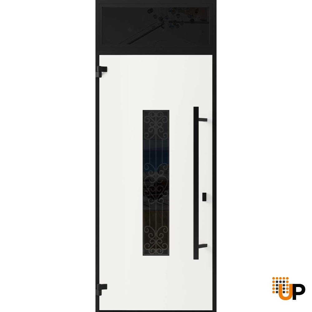 Single swing metal-aluminum classic exterior door with triplex glass | Ronex 1205 Bronze Oak | 36 x 96 photo#2