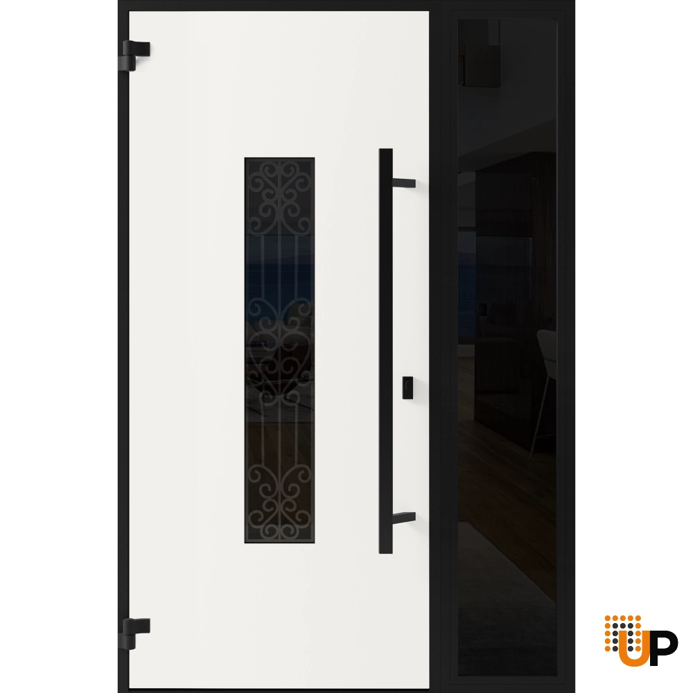 Single swing metal-aluminum classic exterior door with triplex glass | Ronex 1205 Bronze Oak | 50 x 80 photo#2