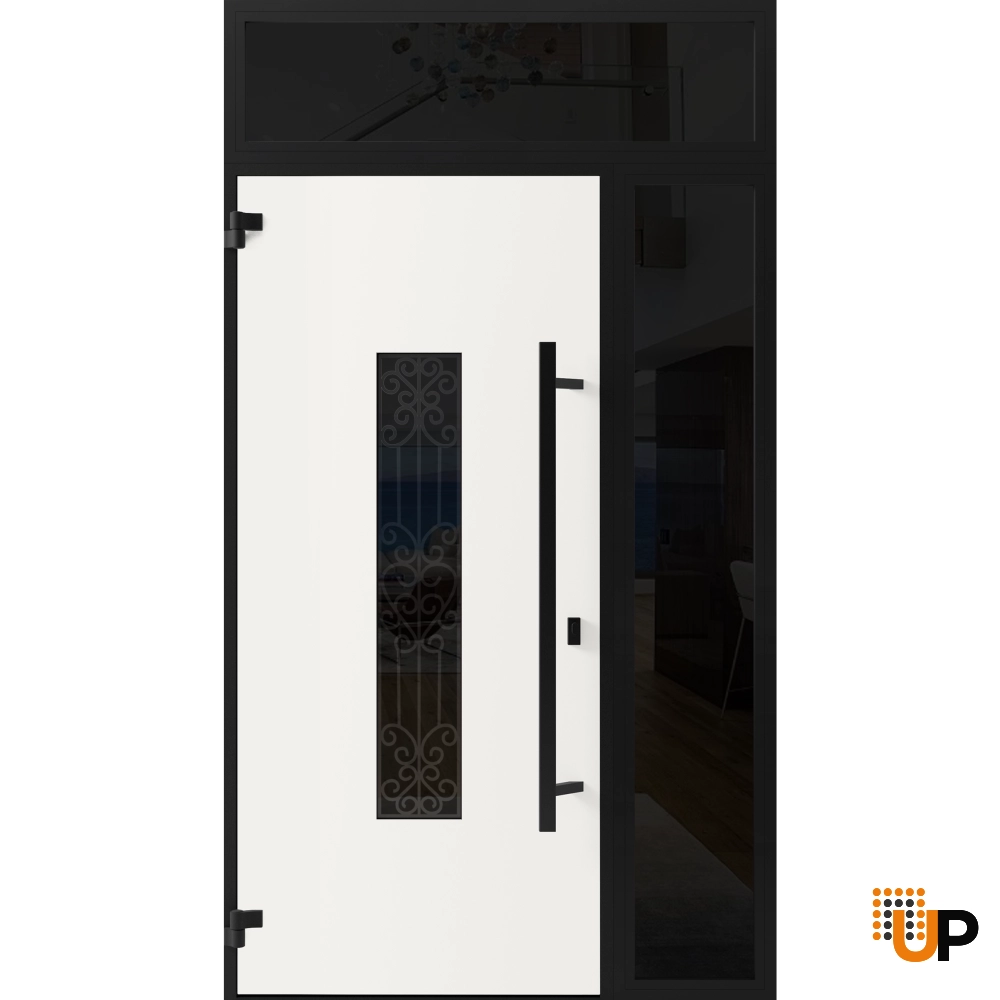 Single swing metal-aluminum classic exterior door with triplex glass | Ronex 1205 Bronze Oak | 50 x 96 photo#2