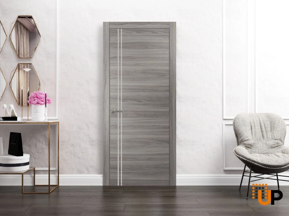 Single solid wood with honeycomb modern interior door slab | Planum 0310 Ginger Ash | 18 x 80 photo#4