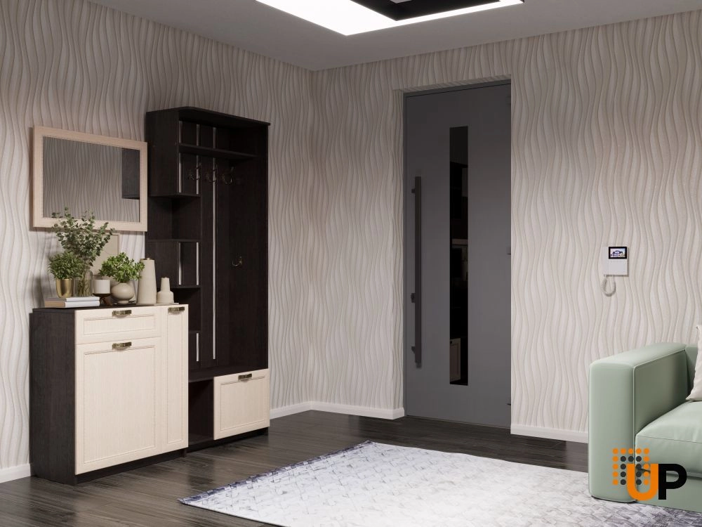 Single swing metal-aluminum modern exterior door with triplex | Ronex 0130 Gray | 36 x 96 photo#4