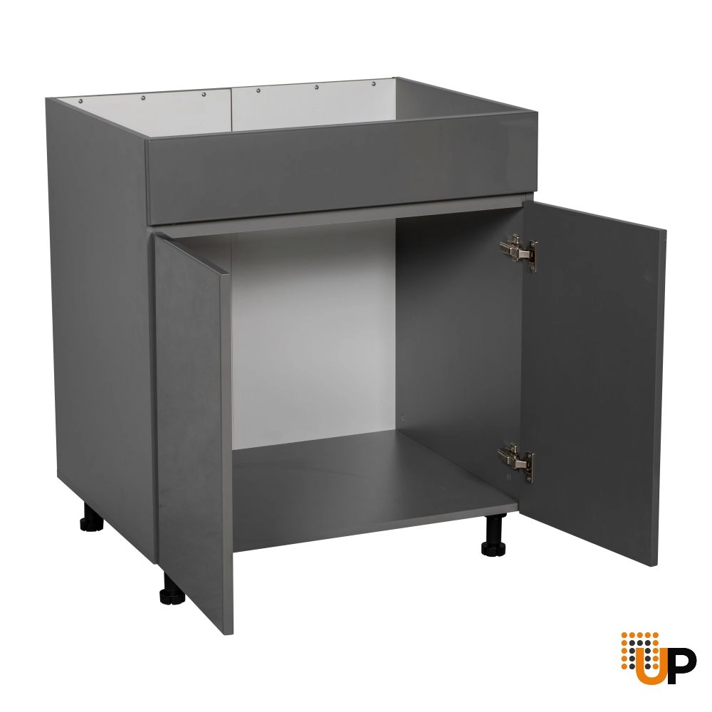 30" Sink Base Cabinets-High Double Door-with Grey Gloss door photo#2