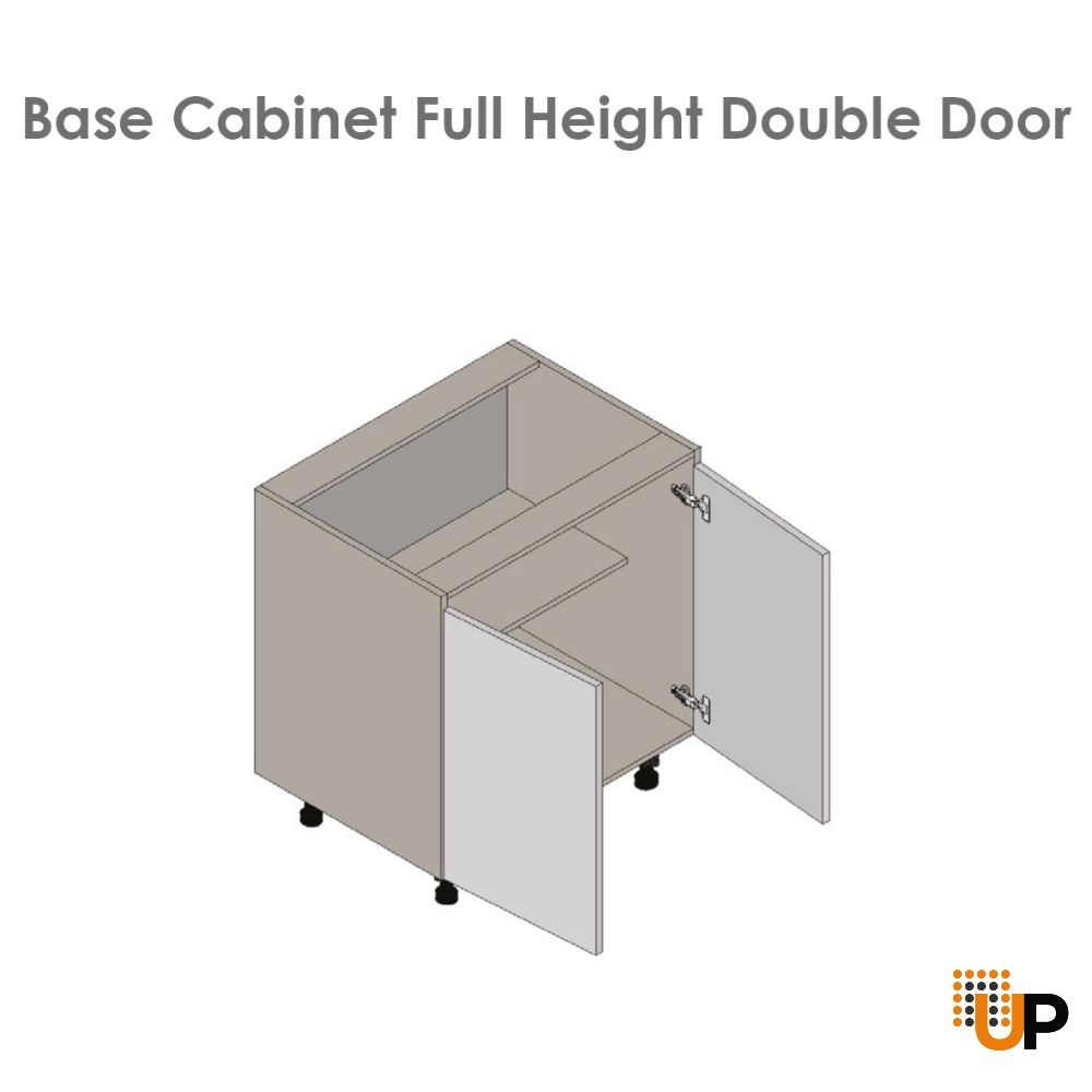 30" Base Cabinet High Double Door with White Gloss door photo#3