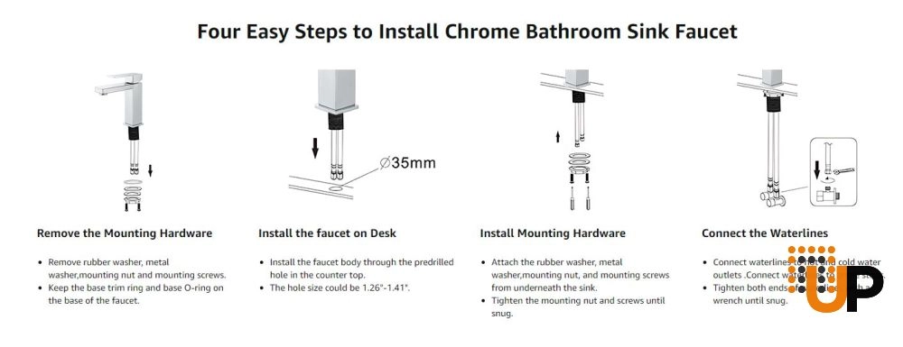 Gold Bathroom Faucet, Single Handle Bathroom Faucet for Sink 1 Hole, Lavatory Vanity Tap photo#9